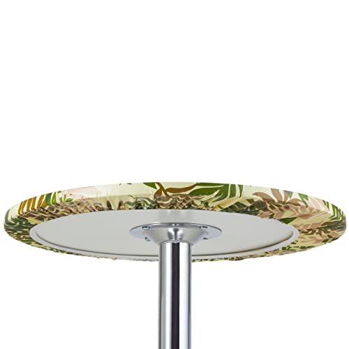 Tropical Fern Vinyl Fitted Round Tablecloth