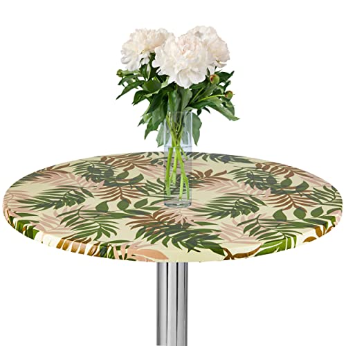Tropical Fern Vinyl Fitted Round Tablecloth