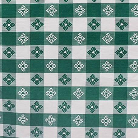 Checkered Vinyl Tablecloth with Flannel Backing for Restaurants, Picnics, Bistros, Indoor and Outdoor Dining