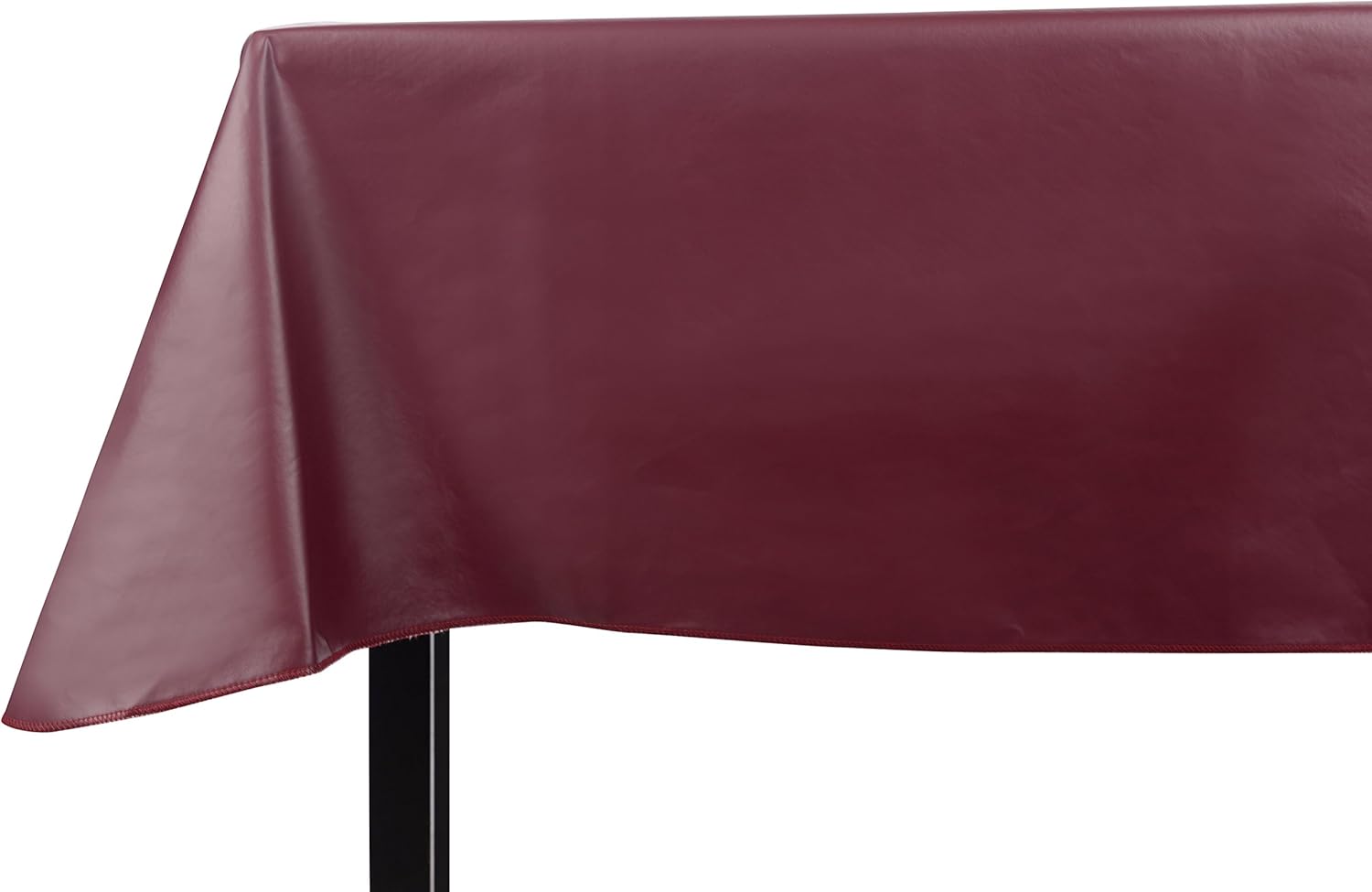 Heavy Duty Vinyl Rectangle or Square Tablecloth 6 Gauge Flannel Backed Wipeable Tablecloth with Vivid Colors & Many Sizes