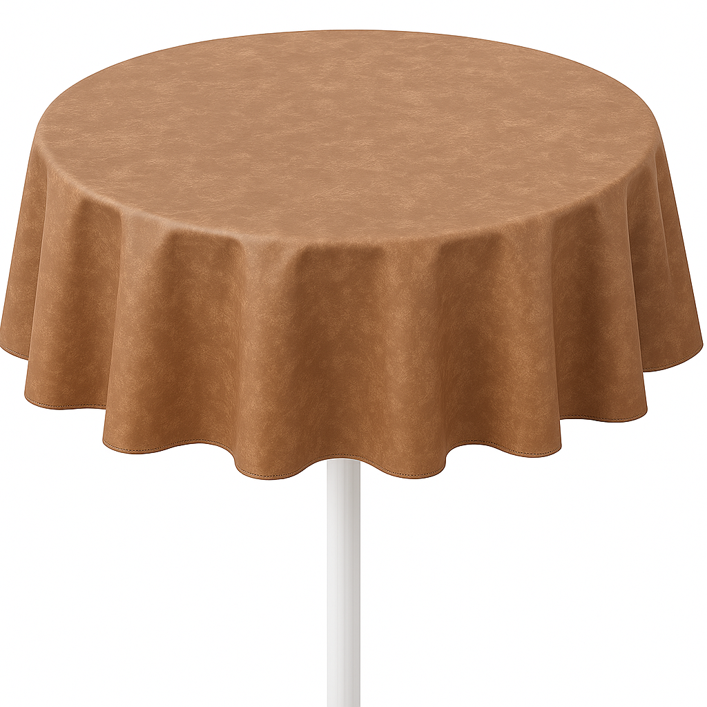 Heavy Duty Flannel Backed Round Vinyl Tablecloth 6 Gauge Thickness, Indoor and Outdoor & Easy to Clean