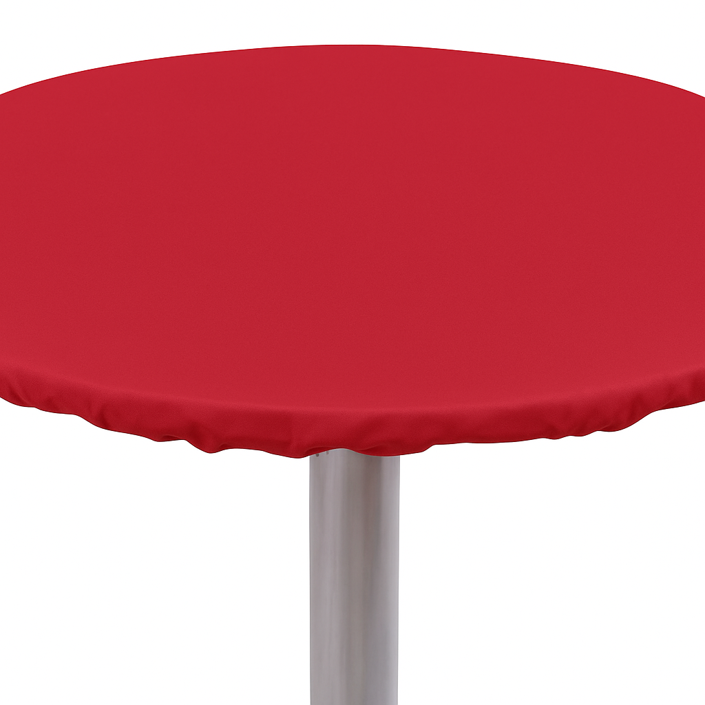 Heavy Duty Vinyl Round Fitted Tablecloth (Table Cover) with Flannel Backing Vibrant Colors Elasticized Tablecloth Great for Indoor and Outdoor Dining