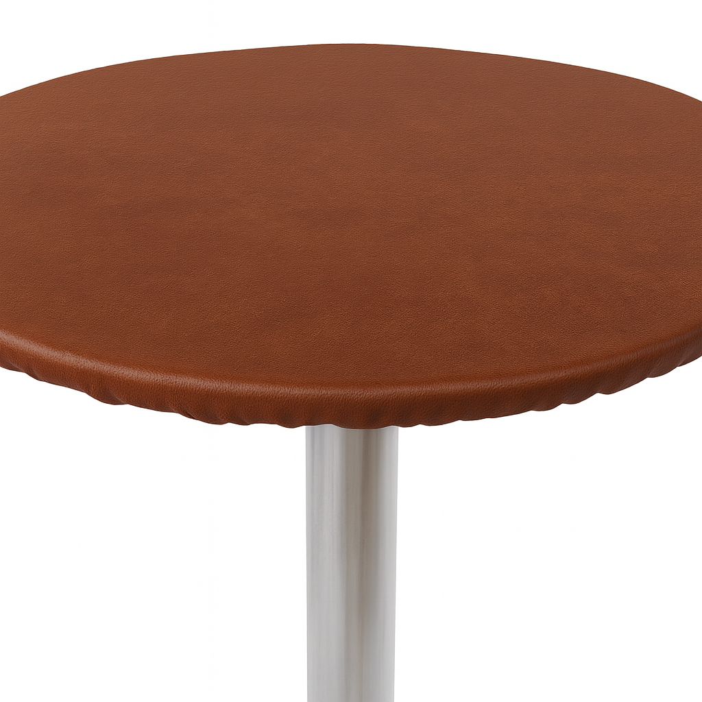 Heavy Duty Vinyl Round Fitted Tablecloth (Table Cover) with Flannel Backing Vibrant Colors Elasticized Tablecloth Great for Indoor and Outdoor Dining