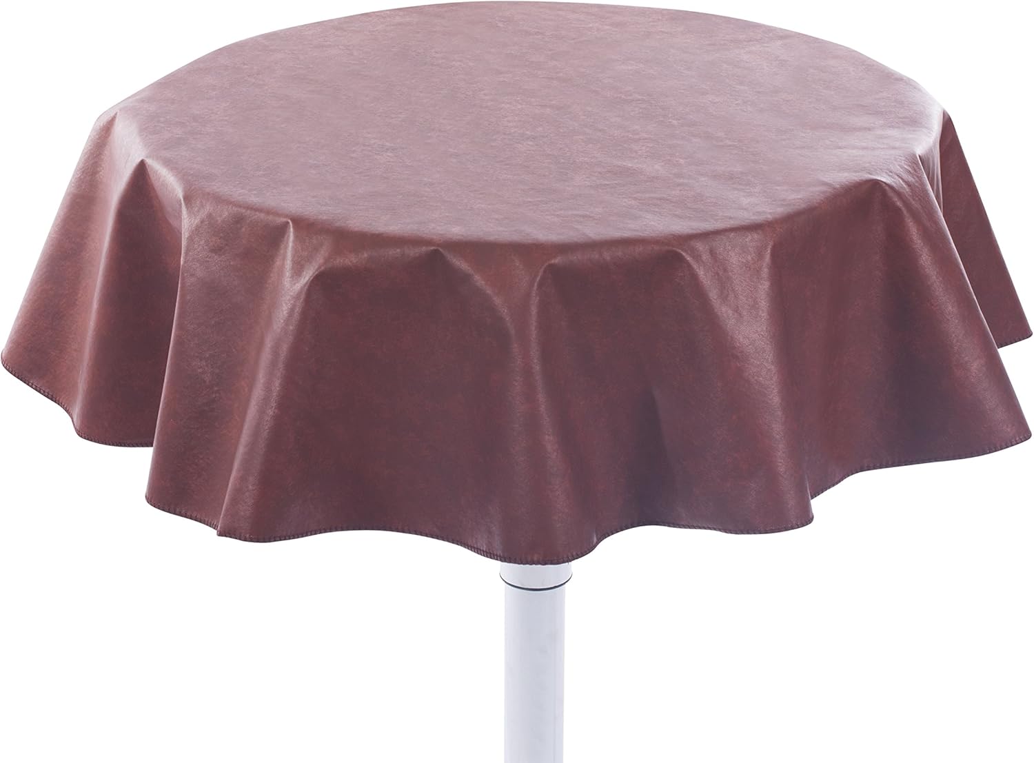 Heavy Duty Flannel Backed Round Vinyl Tablecloth 6 Gauge Thickness, Indoor and Outdoor & Easy to Clean