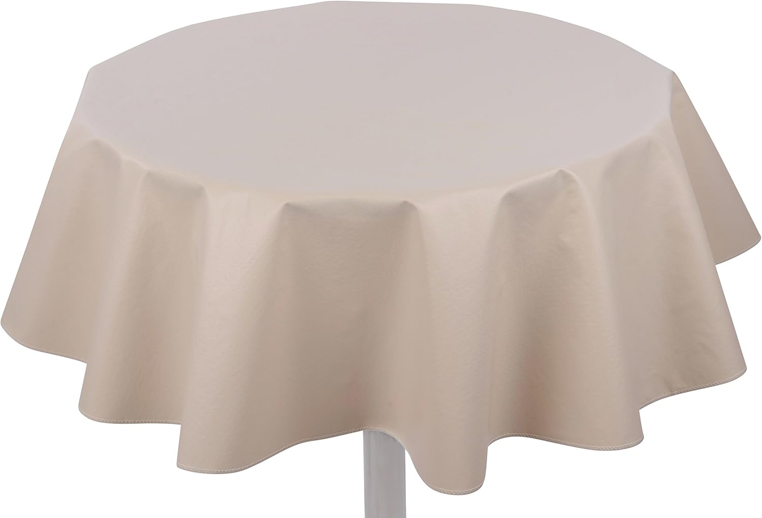 Heavy Duty Flannel Backed Round Vinyl Tablecloth 6 Gauge Thickness, Indoor and Outdoor & Easy to Clean
